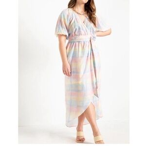 Eloquii Full Sleeve Faux Wrap Mini Dress 18